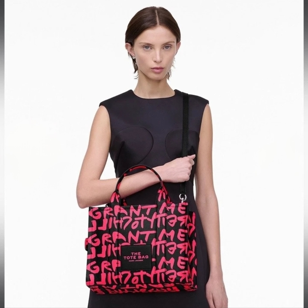 Marc Jacobs x Stephen Sprouse Black and Hot Pink Graffiti The Tote Bag - Picture 5 of 13